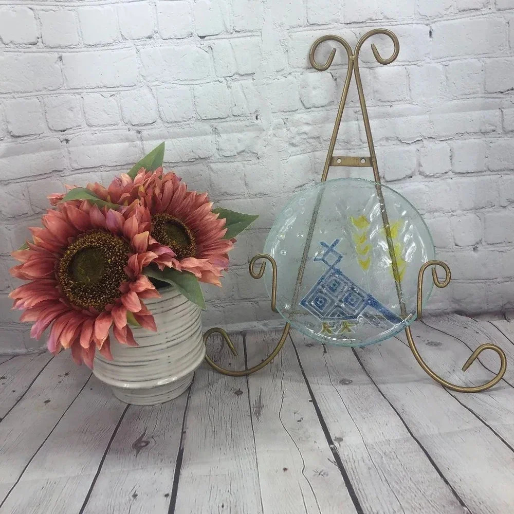 hand painted glass plate